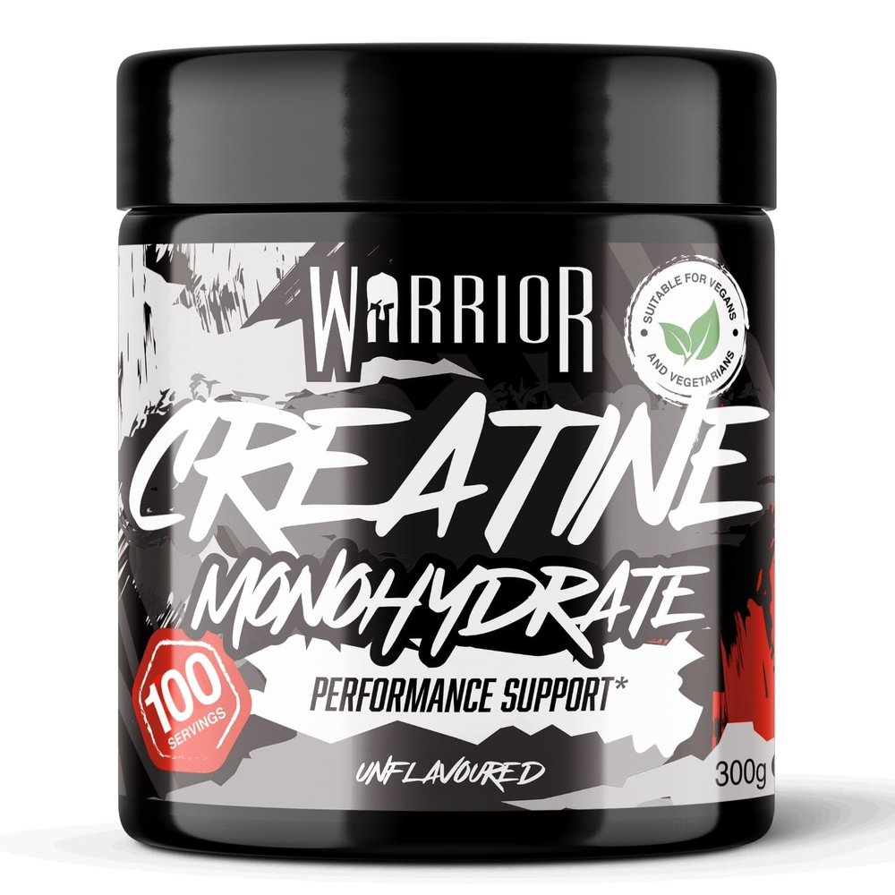 Warrior Creatine Monohydrate Powder 300g (100 Servings)  Pure Micronised Creatine Powder Supplement for Men & Women, Pre & Post Workout Strength, Muscle Growth & Recovery, Vegan  Unflavoured