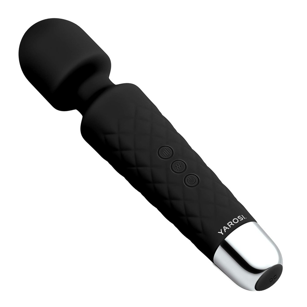 Yarosi Mini Massager- Strongest Cordless Handheld Vibrating Power - Best Rated for Travel Gift - Magic Stress Away - Perfect on Neck Back Foot Hand Pains and Sports Injury - Black