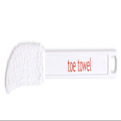 toe towel SHORT handle -length 32cm - foot, toe brush to remove dead skin and germs that cause itchy, sore toes, athlete's foot, this is more suitable for younger people
