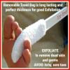 toe towel SHORT handle -length 32cm - foot, toe brush to remove dead skin and germs that cause itchy, sore toes, athlete's foot, this is more suitable for younger people view 2