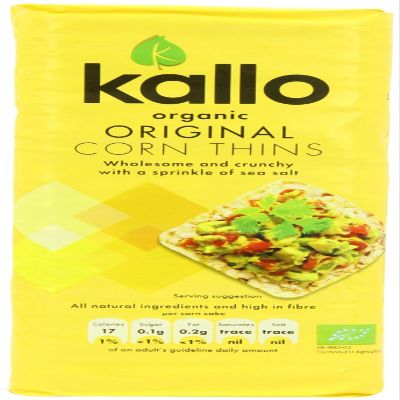 KALLO FOODS - Organic Corn Cakes Thin Slightly Salted - 130g