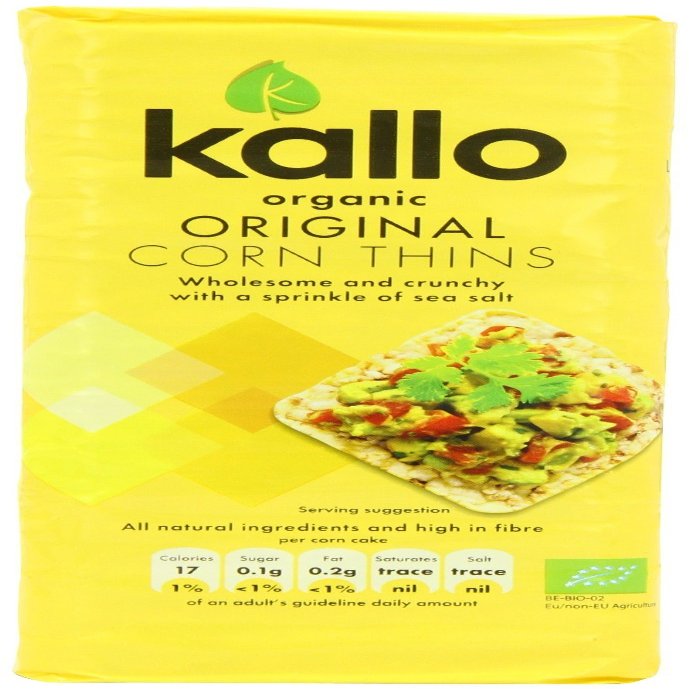 KALLO FOODS - Organic Corn Cakes Thin Slightly Salted - 130g