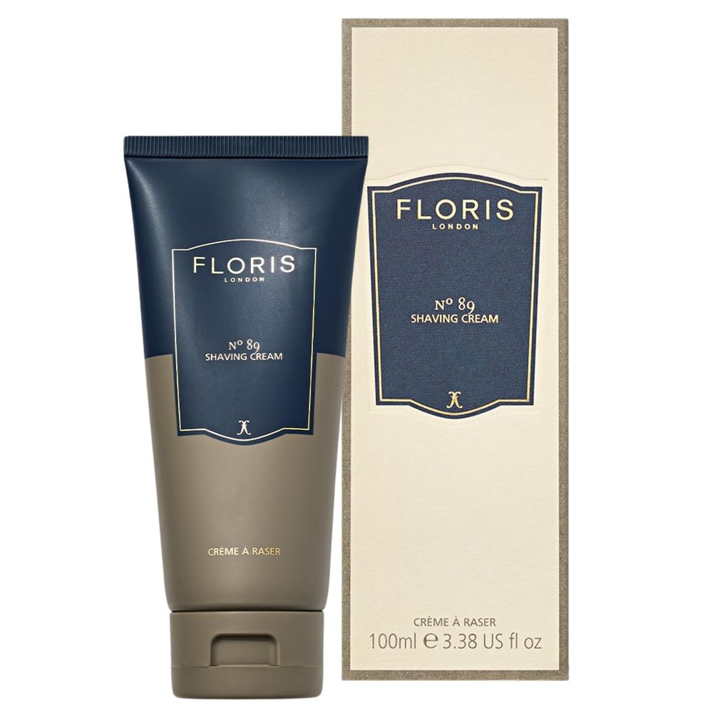 Floris London No. 89 Shaving Cream (100 ml) | Aloe Vera & Camomile Extract | Classic Citrus & Woody Masculine Scent | Enhanced with Bergamot, Oakmoss, Neroli & Orange | Keeps Skin Smooth & Supple