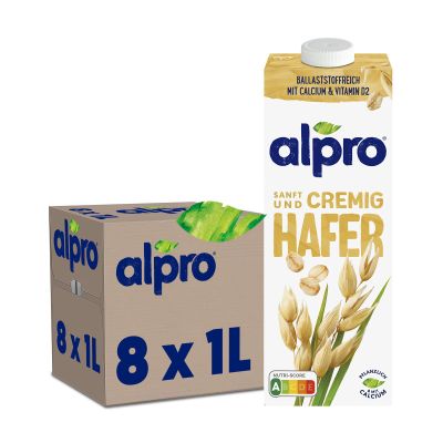 Alpro Haferdrink Original Natural Vegetable Drink Vegan 8x1L