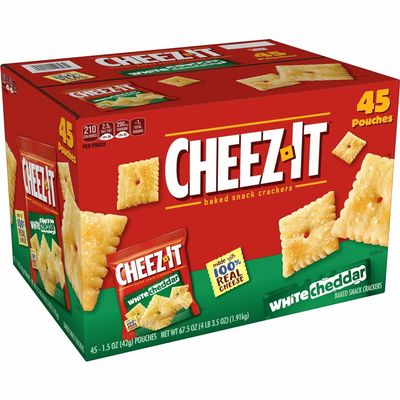 Cheez-It White Cheddar Baked Snack Crackers Single Serve (45 Count)