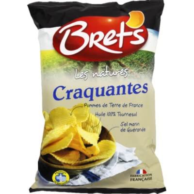 Brets Sea Salt Crisps Crinkle Cut - 10x125g Gluten Free Made in France Gluten Free No MSG