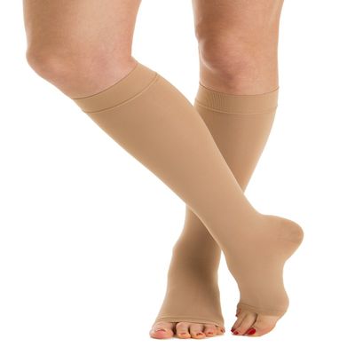 Relaxsan M2050A (Beige 2-M) Cotton open-toe medical compression knee high socks - Class 2 (23-32 mmHg)