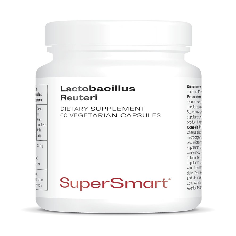 Lactobacillus Reuteri - Supplement for Digestive Comfort - 5 Billion CFUs per Day - Supports Intestinal Transit Health - Non-GMO - 60 DR Caps - Gluten-Free - Supersmart