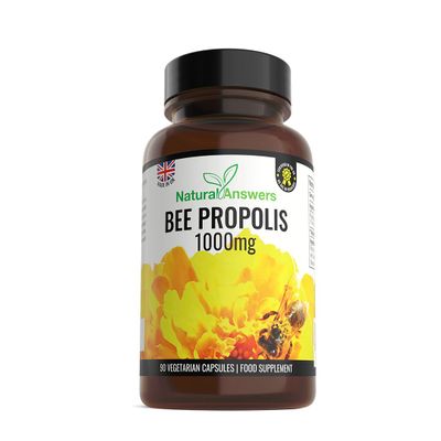 90 Capsules Pure Bee Propolis 1000mg Per Capsule, 100% Suitable for Vegetarians UK Made by Natural Answers