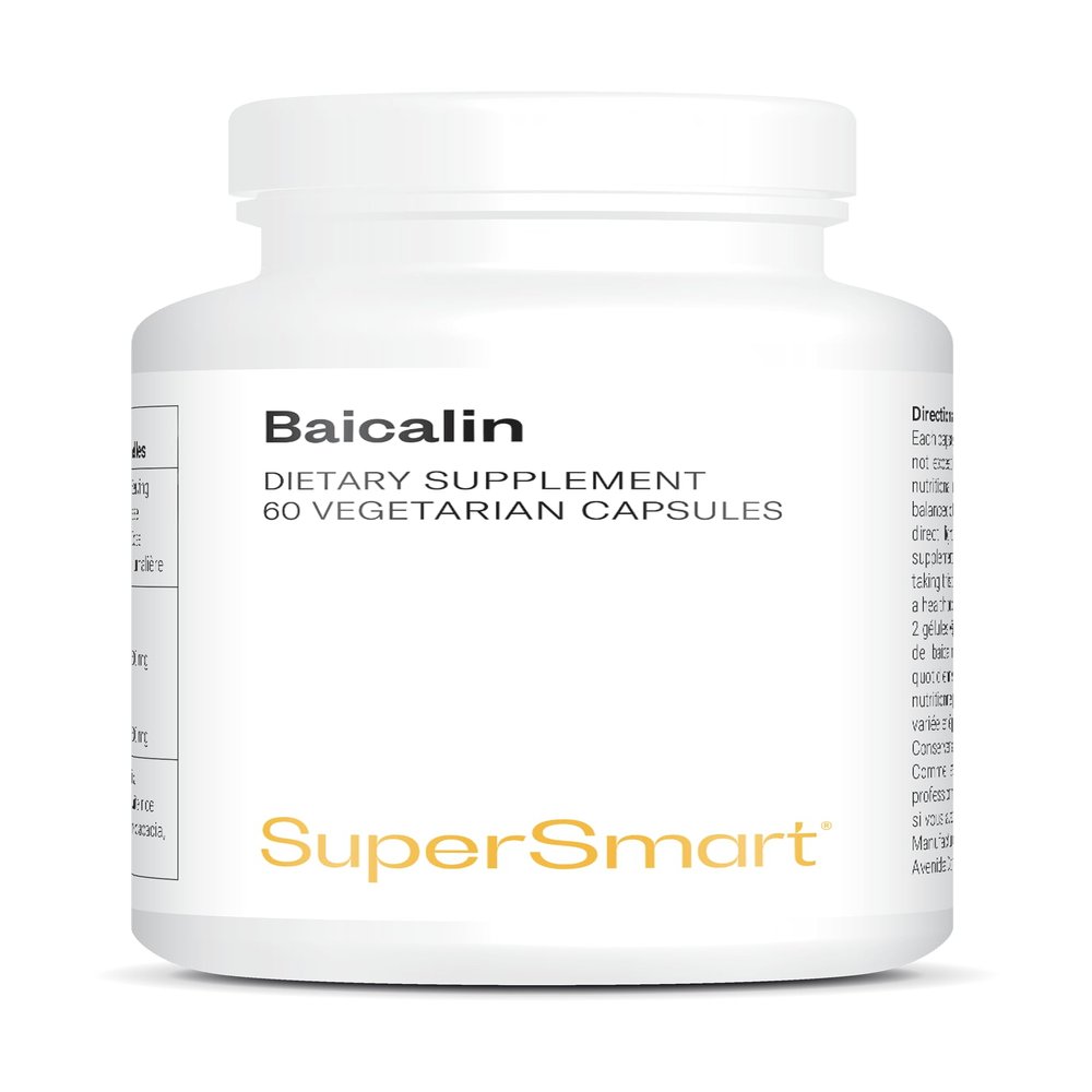 Baicalin 500 mg Per Serving - Supports Liver Health - Helps Cleanse and Detoxify The Liver - Relaxing, Antiviral, and Anti-Inflammatory Properties - Vegan - Supersmart
