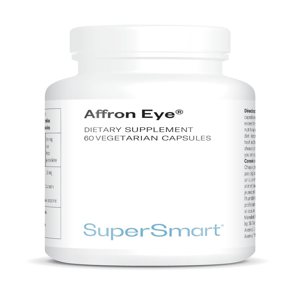 Affron Eye - Supports Eye Health - Helps Improve Retinal Sensitivity and Visual Acuity - Helps Combat Photo-Oxidation - Vegan - Gluten-Free - SuperSmart