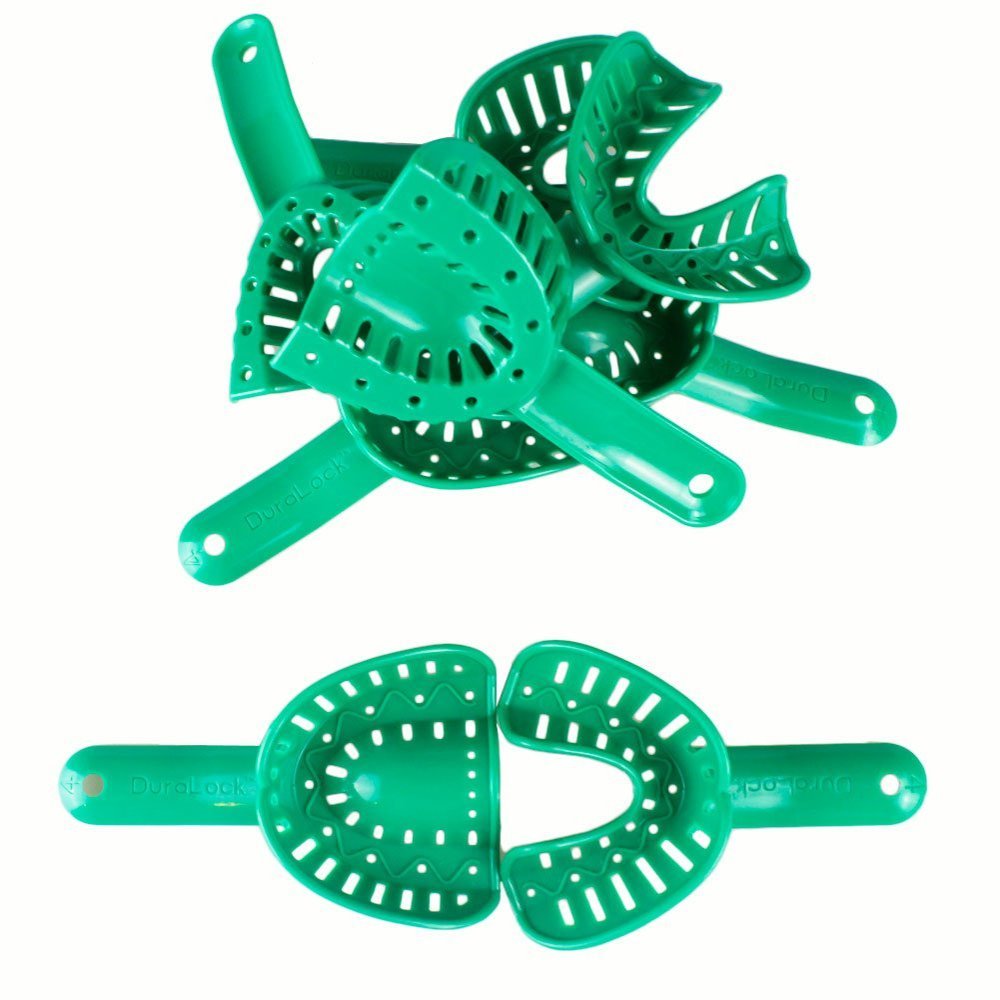 Earlywish 10pcs Oral Impression Tray Plastic Dental Autoclavable Retention Size4