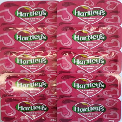 10 x 20g Hartley's Raspberry Jam Portions