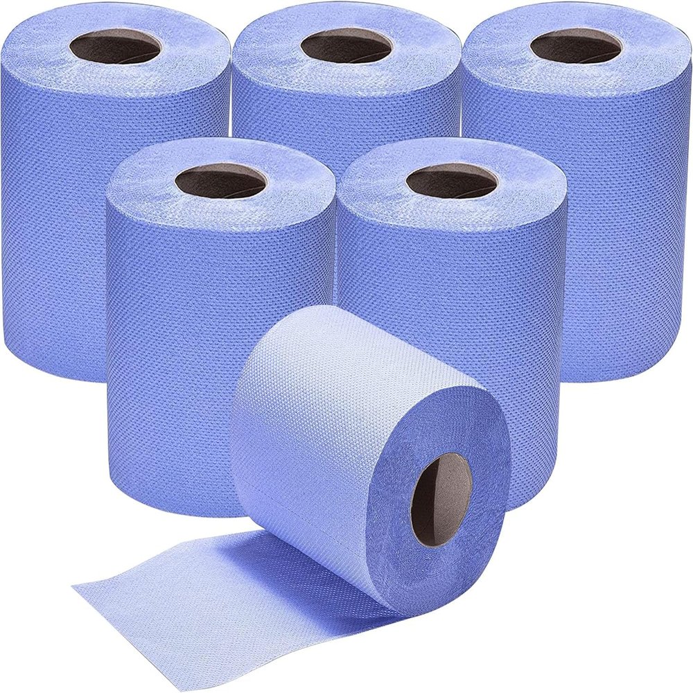 48 Pack 2 Ply Embossed Centre Feed Paper Wipe Rolls