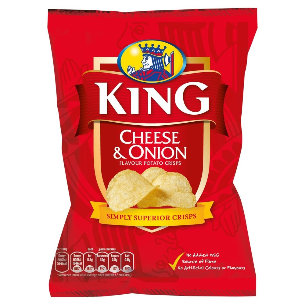 King Cheese & Onion Crisps ( 10 x 25grm )