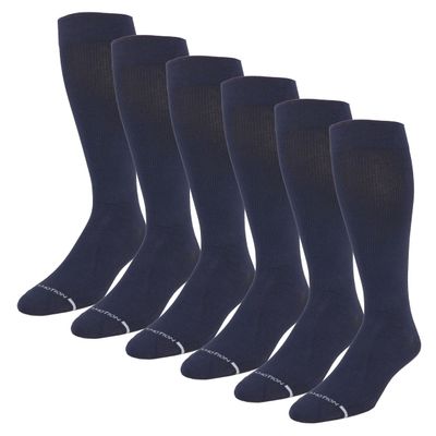 6 Pairs Pack Men's Dr Motion Graduated Compression Therapeutic Socks 8-15 mmHg 10-13, Navy, 9-13 UK