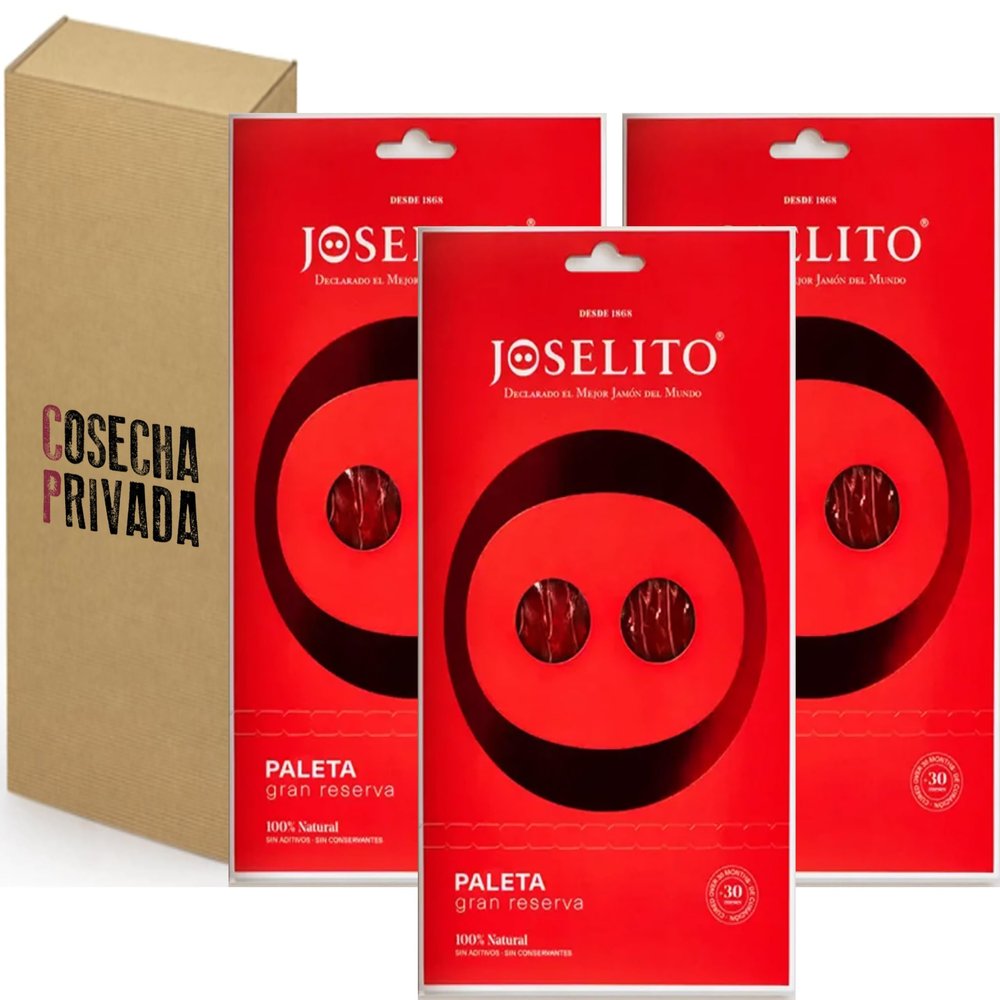 3 Trays - Paleta de Bellota 100% Ibrica D.O.P. Gran Reserva JOSELITO - Ham "Paleta" Acorn 100% Iberian D.O.P. (Protected Designation of Origin) "Gran Reserva" JOSELITO (3 Trays of 70GR.)