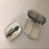 Sports Car XJS Coupe ref105 pewter effect car emblem on travel silver rectangular metal pill box view 1