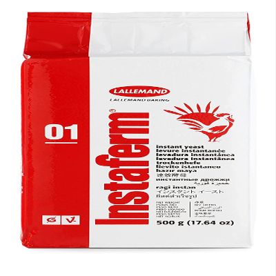 Instaferm Dry Baker's Yeast - 500 Gram Instant Dry Yeast in Professional Baker's Quality - Vegan & Soy-Free - Yeast Powder for Bread & Pizza