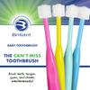 Brilliant Baby Toothbrush Oral Care, Babys First Toothbrush, Round Brush Head, Soft Bristles Clean All-Around Mouth, for Babies 4 Months Old - Toddlers 2 Years Old, Pink, Green, Yellow, 3 Count view 2