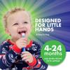 Brilliant Baby Toothbrush Oral Care, Babys First Toothbrush, Round Brush Head, Soft Bristles Clean All-Around Mouth, for Babies 4 Months Old - Toddlers 2 Years Old, Pink, Green, Yellow, 3 Count view 3