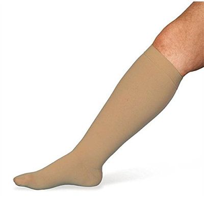 Actilymph Class 1 Standard Below Knee Open Toe Compression Stockings, 2X-Large, Sand