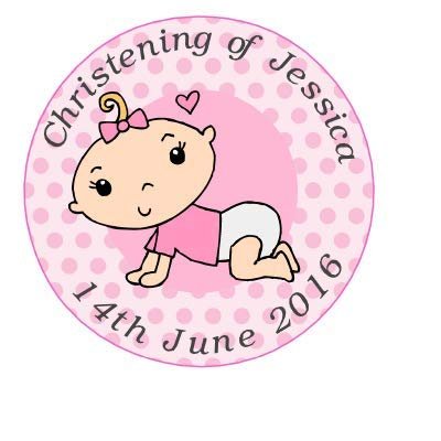 30 x Pre Cut Pink Girl Personalised Christening/Dedication/Baptism/Confirmation Cup Cake - Fairy Cake Toppers/Decorations Edible Wafer Paper