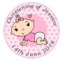 30 x Pre Cut Pink Girl Personalised Christening/Dedication/Baptism/Confirmation Cup Cake - Fairy Cake Toppers/Decorations Edible Wafer Paper view 1