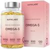 AAVALABS Omega 3 Fish Oil 2000mg per Daily dose (2 softgels) - 1000mg EPA + 500 mg DHA per dose - High Strength Omega 3 Fatty Acids Supplements - Molecularly Distilled - 120 Capsules - 60 Days Supply view 1