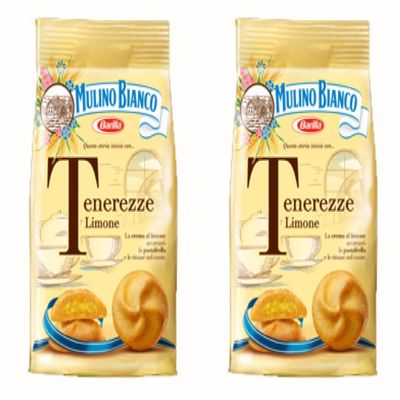 Mulino Bianco: "Tenerezze" Shortcake filled with lemon cream - 7.05 Oz (200g) Pack of 2 [ Italian Import ]