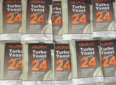 10 x Alcotec Turbo Yeast - Express 24 Pure - Turbo Yeast, Vodka Yeast, Yeast for Mash