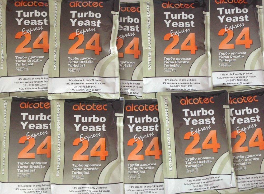 10 x Alcotec Turbo Yeast - Express 24 Pure - Turbo Yeast, Vodka Yeast, Yeast for Mash