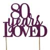 All About Details Purple 80-Years-Loved Cake Topper, 6 x 8 view 1