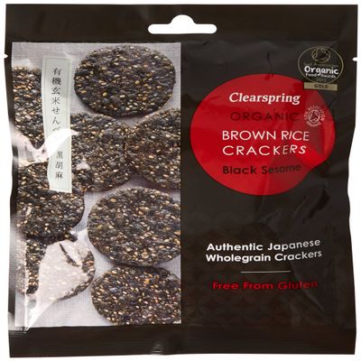 Clearspring Black Sesame and Brown Rice Crackers, 40 g