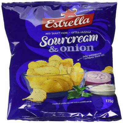 Estrella Sour Cream and Onion Crisps, 175 g