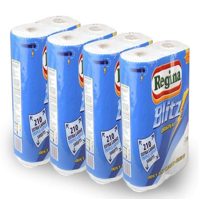 24 Rolls Of Regina Blitz 3ply Kitchen Roll Paper Towels - 70 sheets each roll.