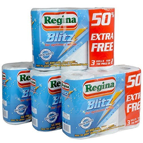 Regina Blitz 24 Rolls of 3ply Kitchen Paper Towels - 70 Sheets Each