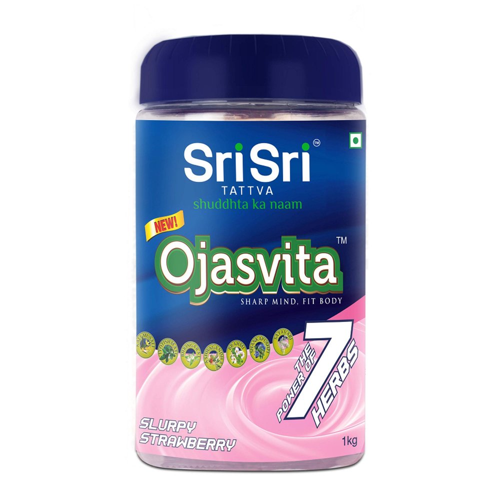 Sri Sri Tattva Ojasvita Strawberry - Drink Mix for Sharp Mind & Healthy Body - 1Kg