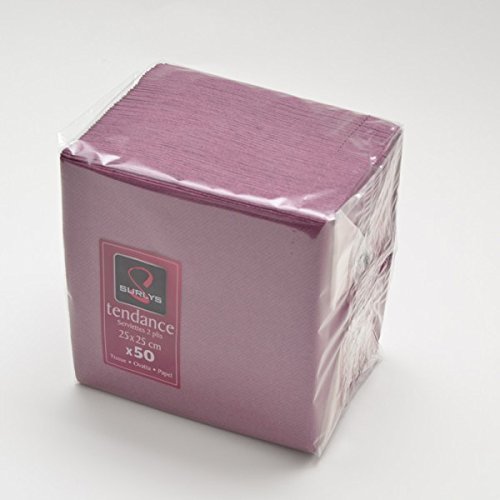 50 Microfibre Waffle Napkins 25 x 25 cm Plum