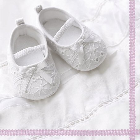 20 Napkins Baby Shoes Pink / Girl / Birth / Christening 33 x 33 cm