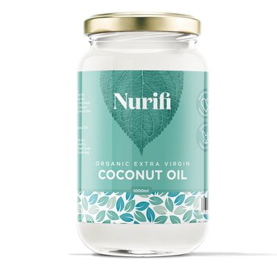 1L Organic Extra Virgin Coconut Oil - Pure, Raw & Cold Pressed - Suitable for Cooking, Baking, Haircare & Skincare