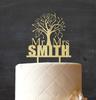 Darling Souvenir Mr and Mrs Wedding Cake Topper Rustic Wooden Tree Cake Topper 5"- 6" Inches Wide view 2