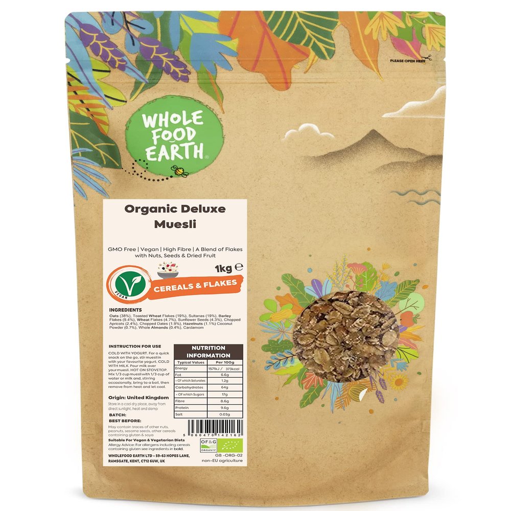 Wholefood Earth - Organic Deluxe Fruit and Nut Muesli, 1 kg
