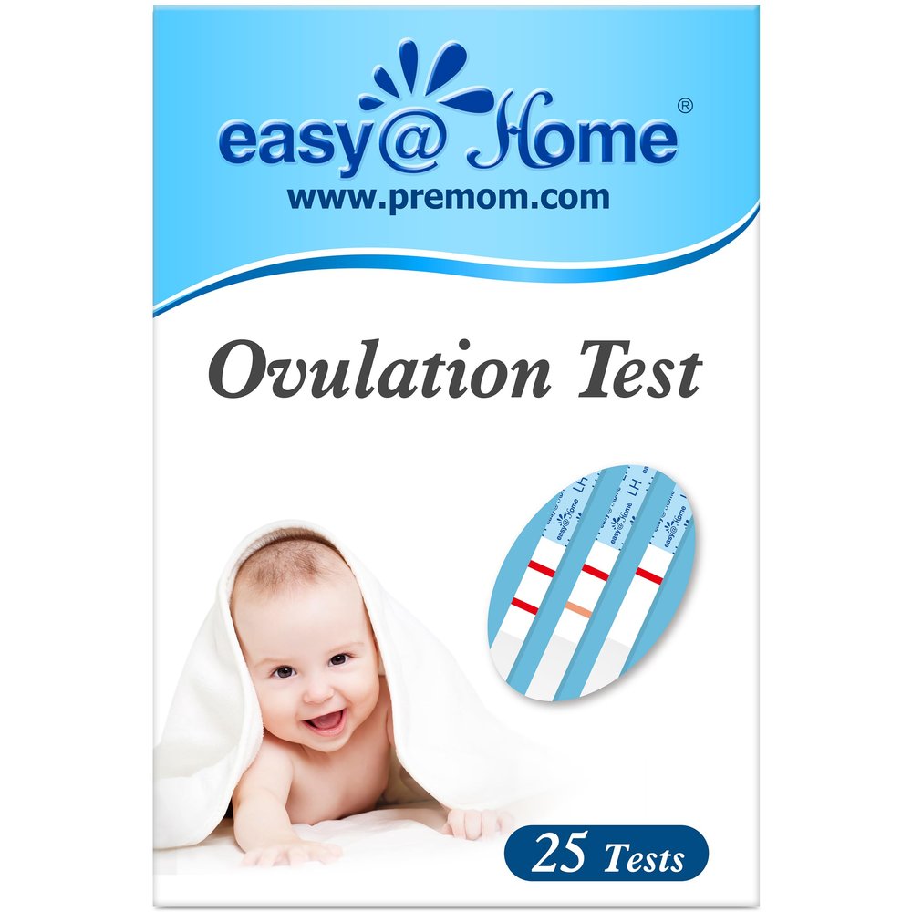 Easy@Home 25 Ovulation Test Strips, Ovulation Predictor Kit, Powered by Premom Ovulation Predictor iOS and Android App, 25 LH Strips