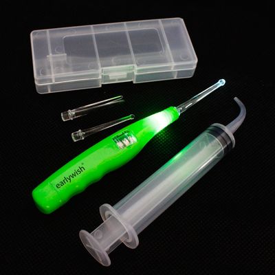 Earlywish Non-Slip Tonsil Stone Removing Tool Pick + 3 Adapters+ Irrigation Syringe (Green)
