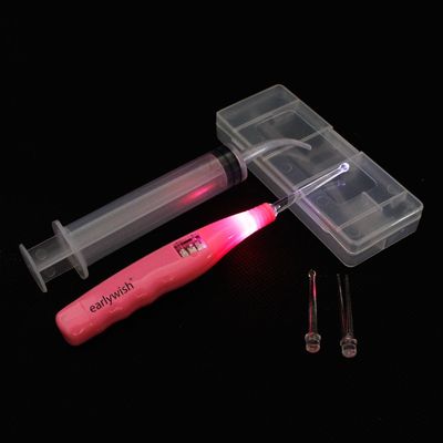 Earlywish Non-Slip Tonsil Stone Removing Tool Pick + 3 Adapters+ Irrigation Syringe (Pink)