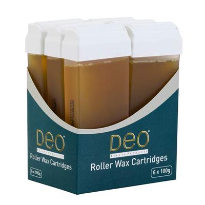 8707 - Deo Roller Wax Waxing Cartridge Refill Depilatory Large Head 100ml Soft Honey x 6