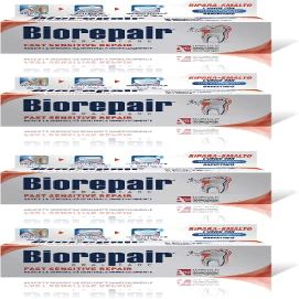 4pcs biorepair fast sensitive toothpaste 75ml (pack of four) protect & REPAIR from acid erosion and plaque safe for whole family by Biorepair