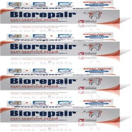 4pcs biorepair fast sensitive toothpaste 75ml (pack of four) protect & REPAIR from acid erosion and plaque safe for whole family by Biorepair