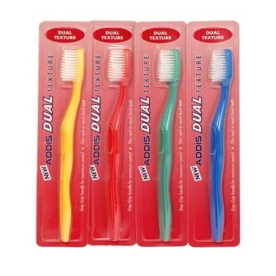 Addis Dual Texture Toothbrush x 12 by Wisdom